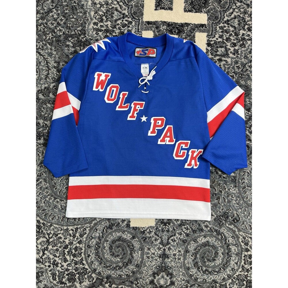 SP Authentic New York Rangers AHL Wolf Pack hockey jersey Size S Made In Canada